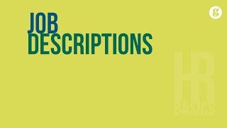 HR Basics Job Descriptions [upl. by Gonsalve]