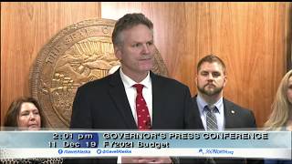 Governor Dunleavy Press Conference  FY21 Budget [upl. by Eilerua]