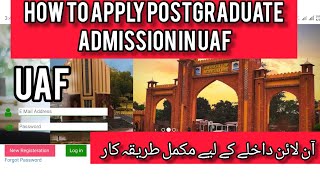 How To Apply Postgraduate Admission in UAF 202223 uaf main admission aply karin uaf admission [upl. by Niar818]