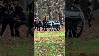 The Kings Troop Royal Horse Artillery fired a 41 Gun Salute to mark King Charles’ 76th birthday [upl. by Kimmie648]