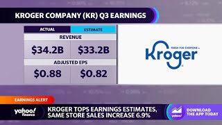 Kroger earnings top estimates stock fluctuates [upl. by Mcquoid514]