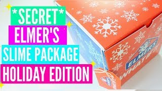 AD Elmer’s Secret Santa Slime Package Unboxing ElmersWhatIF Mixing Makeup and Glitter Into Slime [upl. by Waterer592]