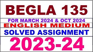 begla 135 solved assignment 202324  begla 135 solved assignment in english 2024  begla 135 2024 [upl. by Ylac]