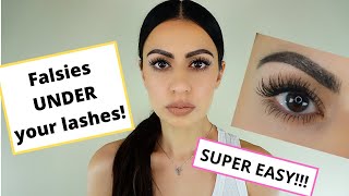 How to apply falsies UNDER your lashes  Beginner friendly  GAME CHANGER [upl. by Enohs]