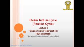 steam turbine Rankine Cycle L8 [upl. by Maillliw]