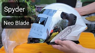 Spyder Neo Blade Dual Visor Half Face Helmet  Unboxing amp Try on [upl. by Odlanier]