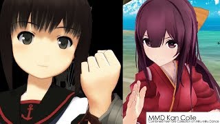 【MMD再現】艦娘でセガOP パロコメント有【SEGA SATURN】比較 [upl. by Selym]