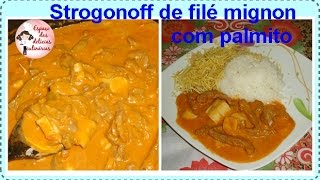 Strogonoff de filé mignon com palmito [upl. by Oisacin]