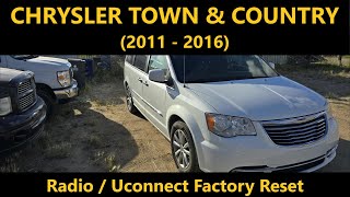 Chrysler Town amp Country  HOW TO RESET RADIO  UCONNECT TO FACTORY SETTINGS 2011  2016 [upl. by Euv]