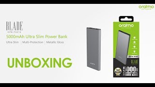 Vidéo de déballage Unboxing Oraimo Power bank Blade [upl. by Binetta]