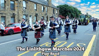 Pipe Band  Linlithgow Marches 2024 [upl. by Cavit]