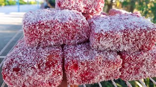 RASPBERRY LAMINGTONS RECIPE [upl. by Gerbold]