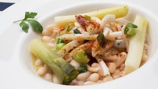 Receta de Alubias blancas con calamares  Karlos Arguiñano [upl. by Emmeram]