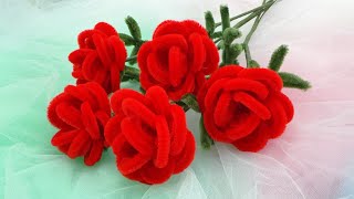 ABC TV  How To Make Rose Flower With Pipe Cleaner  Craft Tutorial [upl. by Brien260]