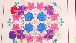 Colour me Happy Flowers wellness art mindfulness mindfulcoloring flowers 1ksubs [upl. by Hadrian]