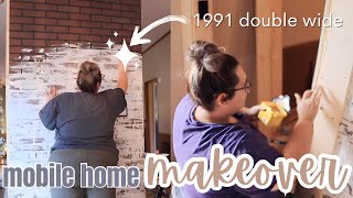 EXTREME MOBILE HOME MAKEOVER  1991 double wide mobile home renovations  modern farmhouse  ep12 [upl. by Annasoh]