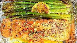 Baked Salmon and Asparagus in Foil [upl. by Darda163]