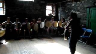 Bodhran Lesson at Causey Farm [upl. by Anole]