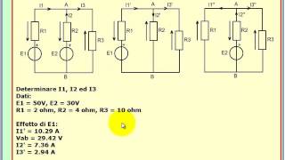 Tutorial di Elettrotecnica sovrapposizione degli effetti  Lezione 5 [upl. by Sukramed]