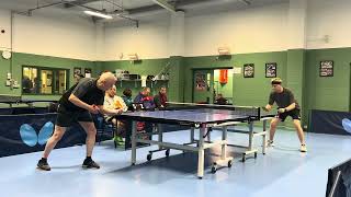 Neil Myatt vs Roy Long pips red rubber Draycott Vets 1 28424 [upl. by Kcirrek]