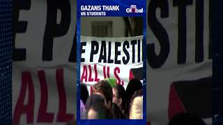 GRATITUDE IN GRAFFITI GAZANS EXTEND THANKS TO USA STUDENTS  INDIA TODAY GLOBAL shorts [upl. by Esnahc]