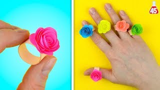 ANELLO DI CARTA con fiore fai da te  Paper Crafts [upl. by Ocicnarf]