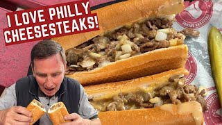 Trying my FIRST EVER PHILLY CHEESESTEAK WOW [upl. by Ardath]