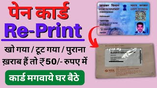 PAN Card Reprint Kaise Karen  Physical PAN Card Apply Online  Reprint PAN Card Online [upl. by Robbyn]