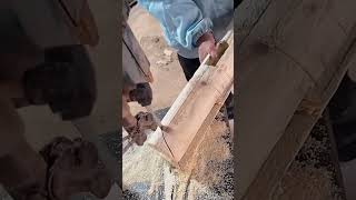 Curved tenon cutting process for wooden columns [upl. by Ameer389]