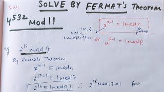 Fermats Theorem Numerical examples  Important for exams [upl. by Elag]