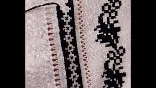 Cross stitch simple monochromic pattern for beginners [upl. by Intirb]