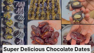 Super Delicious Chocolate Dates Stuffed With Almond  Khajur Chocolate  ShaAz Kitchen [upl. by Aurlie]