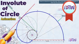 Involute of a Circle with tangent and normal [upl. by Chabot]