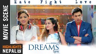 HATE  FIGHT  LOVE  Anmol KC  Samragyee RL Shah  Nepali Superhit Movie quotDreamsquot Scene [upl. by Arrek310]