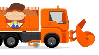 A snow plow cartoon Construction vehicles with dr McWheelie A family cartoon [upl. by Annaicul]