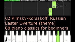 62 Rimsky Korsakoff Russian Easter Overture theme 88 piano classics for beginners [upl. by Onifled876]