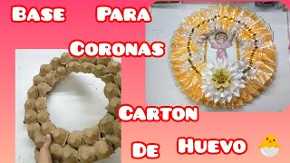 cómo hacer una base para coronas con conos de huevo 🥚🥚🐣 [upl. by Eissim377]