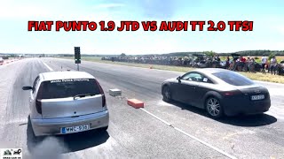 FIAT PUNTO 19 JTD vs AUDI TT 20 TFSI BWA drag race 14 mile 🚦🚗  4K UHD [upl. by Pandolfi]