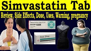 Simvastatin 20 mg Tablet  Review zocor 20 mg hindi  Uses Side Effects Dose Uses in Pregnancy [upl. by Cadmar]