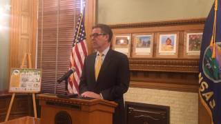 Sam Brownback denounces effort to roll back his tax cuts refuses to take questions from reporters [upl. by Tonya348]