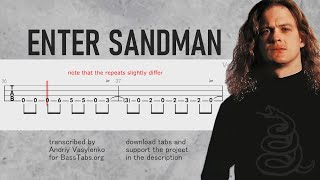 Metallica Enter Sandman ISOLATED BASS  TABS [upl. by Asyla]