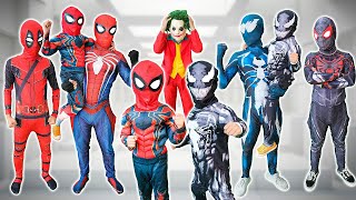 KID SPIDER MAN Become BAD GUYS amp Rescue Venoms Son  What If 5 SPIDERMAN amp JOKER in 1 HOUSE [upl. by Nameerf937]