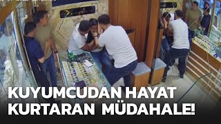 Dili boğazına kaçan vatandaşa kuyumcuda hayati müdahale [upl. by Godber]