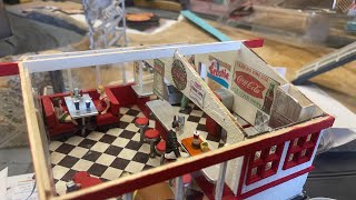 Boones Slot Car Garage “ Behind the Curtain “ let’s Try To Finnish the Diner [upl. by Nerhtak]