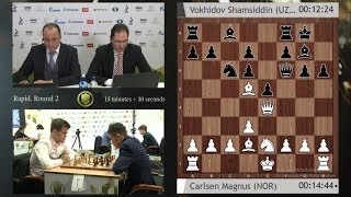 Vokhidov Shamsiddin vs Magnus Carlsen • Titled Tuesday 19th Dec 2023 [upl. by Indira]