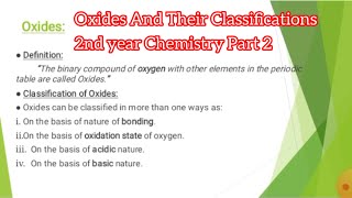 Oxides  Chemistry Class 12 Chapter1 [upl. by Vigor633]