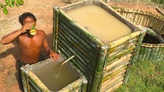 Make Water filter in the forest by ancient skill  wells bamboo [upl. by Adnawal]