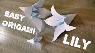 Easy Origami Lily Flower [upl. by Arnulfo136]