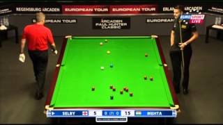 Aditya Mehta  Mark Selby Frame 1 Snooker Paul Hunter Classic 2013  Round 8 [upl. by Coppola]