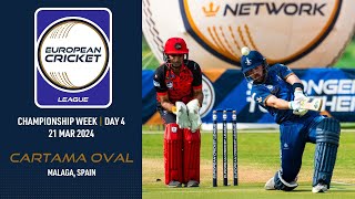 🔴 European Cricket League 2024  Championship Week Day 4  Cartama Oval Spain  T10 Live Cricket [upl. by Nugent138]